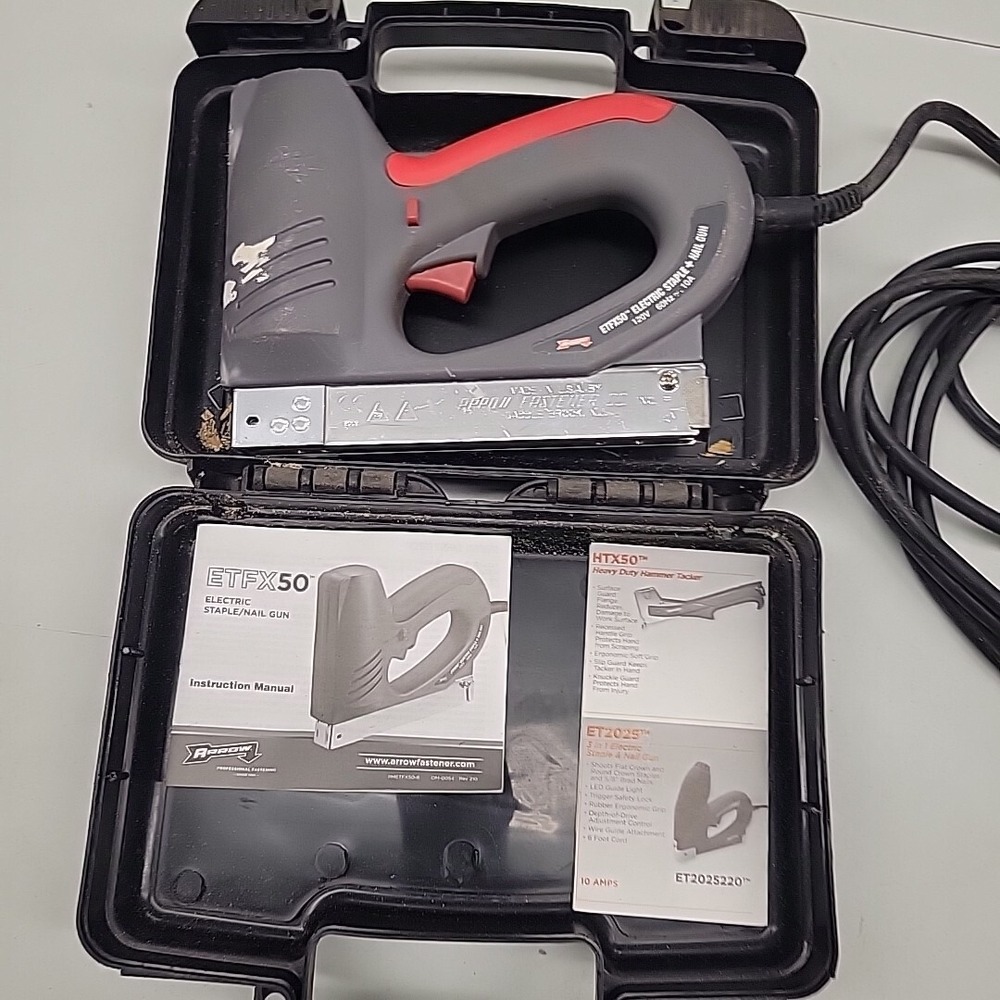Arrow Heavy Duty Electric Staple And Nail Gun ETFX50 With Case and Staples